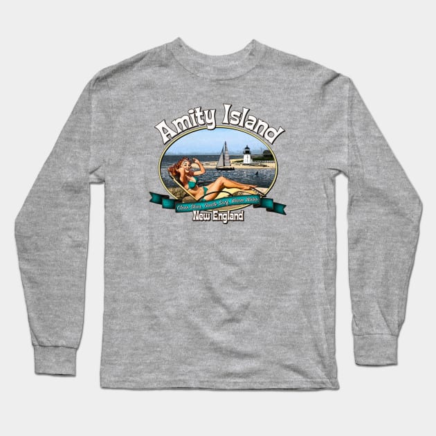 Amity Island Long Sleeve T-Shirt by JCD666